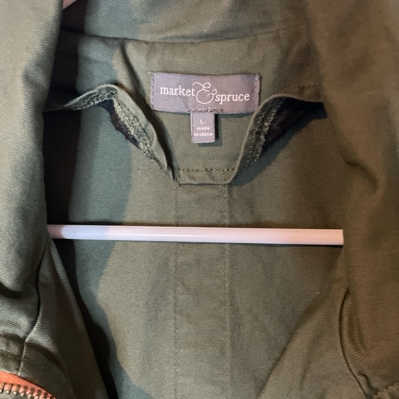 Market & Spruce Olive Utility Jacket With Removable Hoodie - Picture 4 of 7